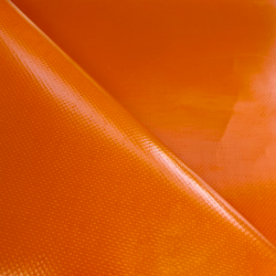 Ткань ПВХ 450 гр/м2, Оранжевый (Ширина 160см), на отрез  в Одинцово