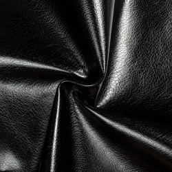 Ткань Дерматин (Кожзам) для мебели, цвет Черный (на отрез)  в Одинцово
