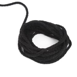 Шнур для одежды тип 2,  Чёрный (плетено-вязаный/полиэфир)  в Одинцово